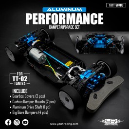 YR Aluminum Performance Damper Upgrade Set for Tamiya TT-02