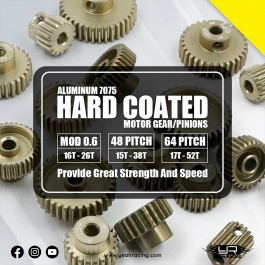 Yeah Racing 7075 Hard Coated Motor Gear pinions rc car